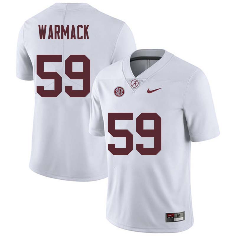 Men #59 Dallas Warmack Alabama Crimson Tide College Football Jerseys Sale-White